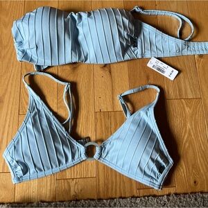 Two blue bathing suit tops from La Vie en Rose